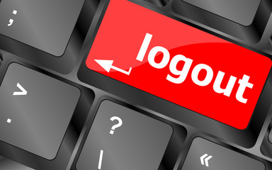 Poster - Computer keyboard key log out, business concept