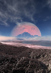 Wall Mural - futuristic alien planet