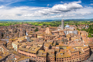 Fototapete - Aerial view of Siena