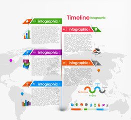 Wall Mural - Business Timeline Infographic Vector Background.