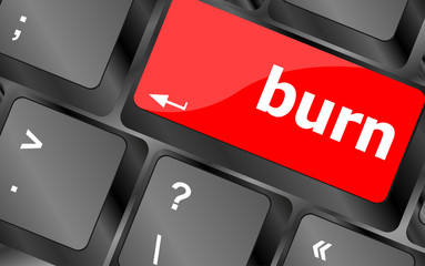 Poster - Computer keyboard with burn key. business concept