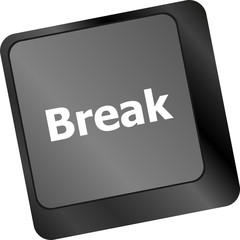 Poster - Keyboard with break button, business concept