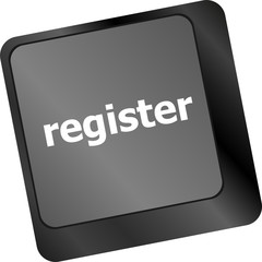 Poster - Closeup of register key in a modern keyboard