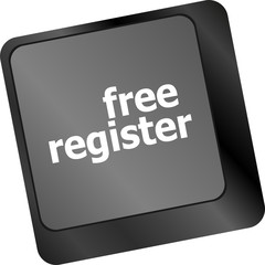 Poster - free register computer key showing internet login