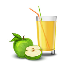 Poster - Apple juice glass