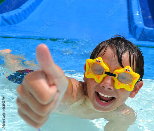 Boy at aqua park