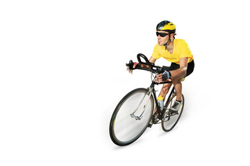 Wall Mural - Male cyclist riding a bike