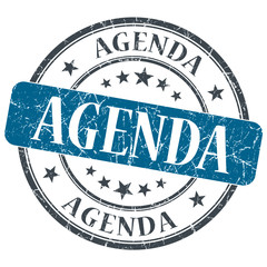 Wall Mural - Agenda blue grunge textured vintage isolated stamp