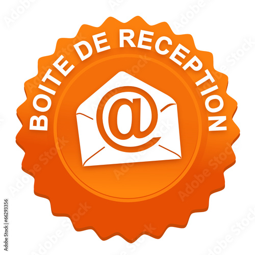 Fotografie, Obraz boite de réception sur bouton web denté orange