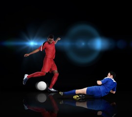 Aufkleber - Football players tackling for the ball