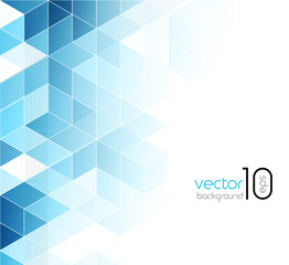 Poster - Abstract blue cubes background.