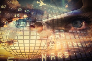 Poster - Travel and tourism collage with eyes