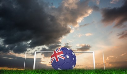 Aufkleber - Composite image of football in australia colours