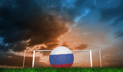 Aufkleber - Composite image of football in russia colours
