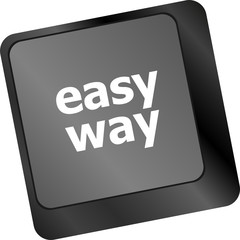 Poster - easy way button on the keyboard close-up