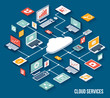 Mobile cloud services isometric