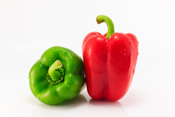 Red and green sweet pepper