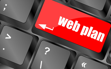 Leinwandbilder - web plan concept with key on computer keyboard, business concept