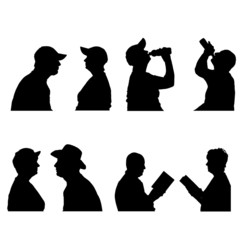 Poster - Vector silhouettes people.