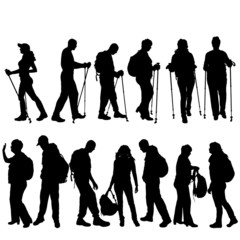 Poster - Vector silhouette of a people.