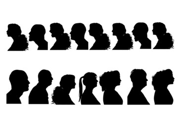 Wall Mural - Vector silhouettes people.