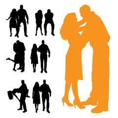 Poster - Vector silhouette of people.