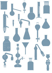 Vector format of laboratory glassware set