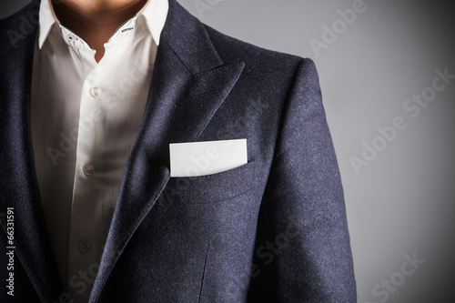 Fotografie, Obraz man wearing suit. business card in the pocket