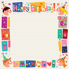 Wall Mural - Happy Birthday kids decorative border