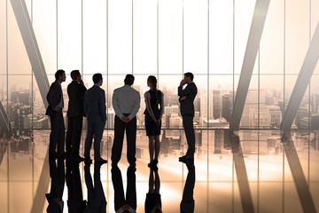 Aufkleber - Composite image of business colleagues talking