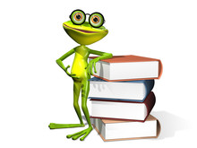 Frog And Books