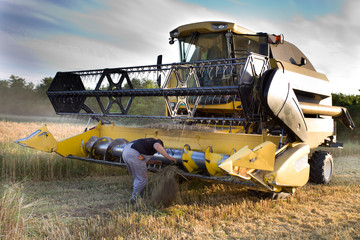 Fixing combine harvester