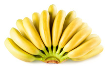 Bunch Of Baby Bananas Isolated On White Background