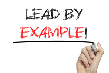 hand writing lead by example