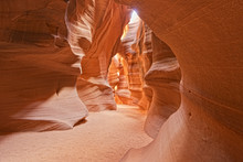 Antelope Canyon View With Light Rays