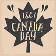 Vintage Canada Day Typography Sign