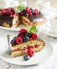 Wall Mural - Cake with berries