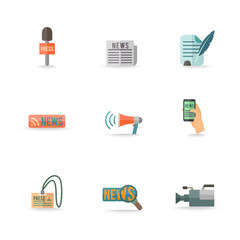 Sticker - Journalist Reporter Icons Set