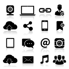 Wall Mural - Social Media Icons Black