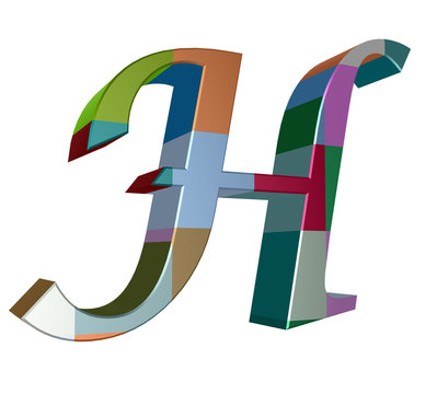 3d letter collection - H