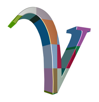 3d letter collection - V