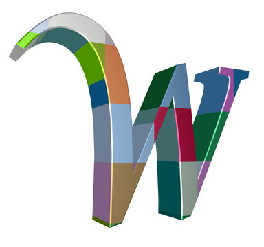 3d letter collection - W