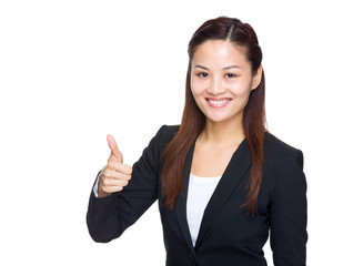 Poster - Asian businesswoman with thumb up