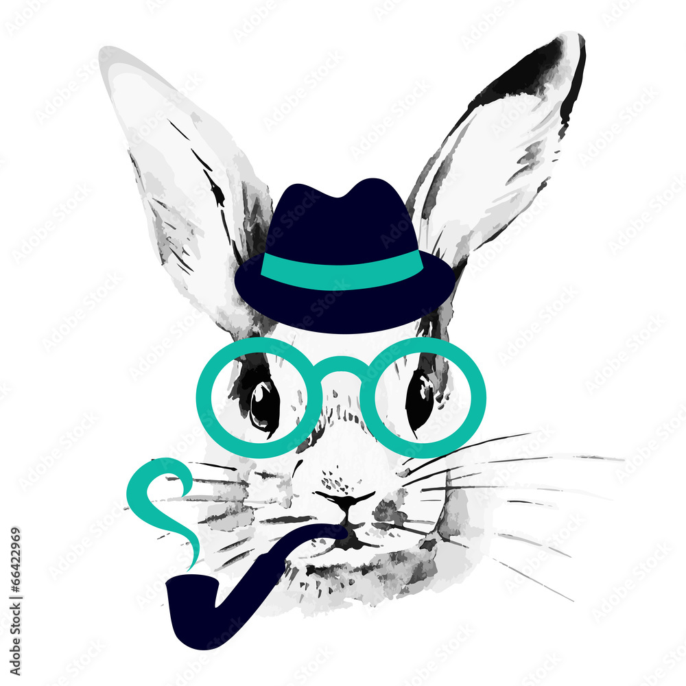 krolik-zajac-hipster-zielone-okulary-kapelusz-i-cygaro-fajka-szkic-odreczny