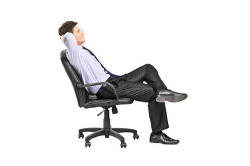 Poster - Relaxed man sitting in an office chair