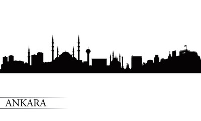 Wall Mural - Ankara city skyline silhouette background