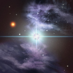 Wall Mural - supernova and nebula on star background