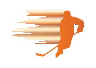 Hockey player silhouette vector background concept