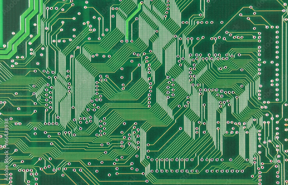 Close up of a printed green computer circuit board Stock Photo | Adobe ...