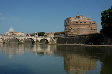 Sticker - Rome view from the bridge over the Tiber river - Rome - Italy